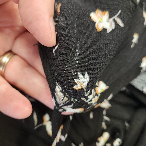 RUE21 Mini Dress Womens M Black Multi Floral Ditzy Cottagecore Dark Boho Summer - Picture 9 of 12